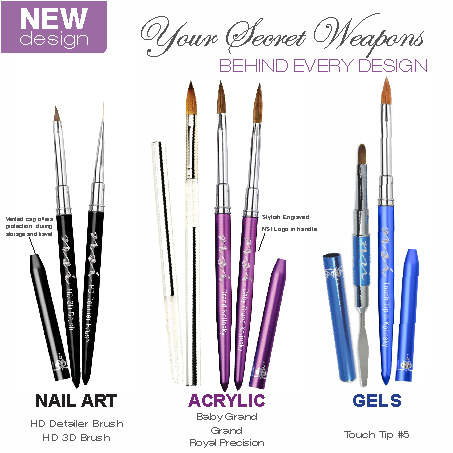Nail Brush  Acrylic & Gel Nail Art Brushes - NSI Australia